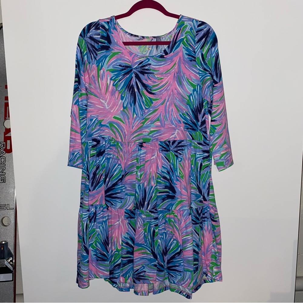 Lilly Pulitzer Geanna Swing Dress in Gecko Green Beach Bash - Picture 3 of 8